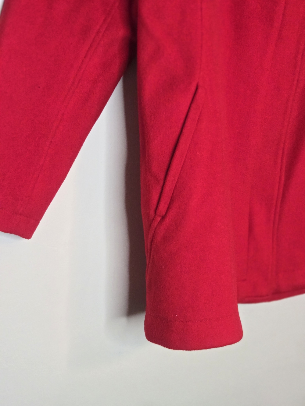 Pendleton Red Wool Blend Stand Collar Coat Hidden Zip Snap Jacket XL - Picture 10 of 10